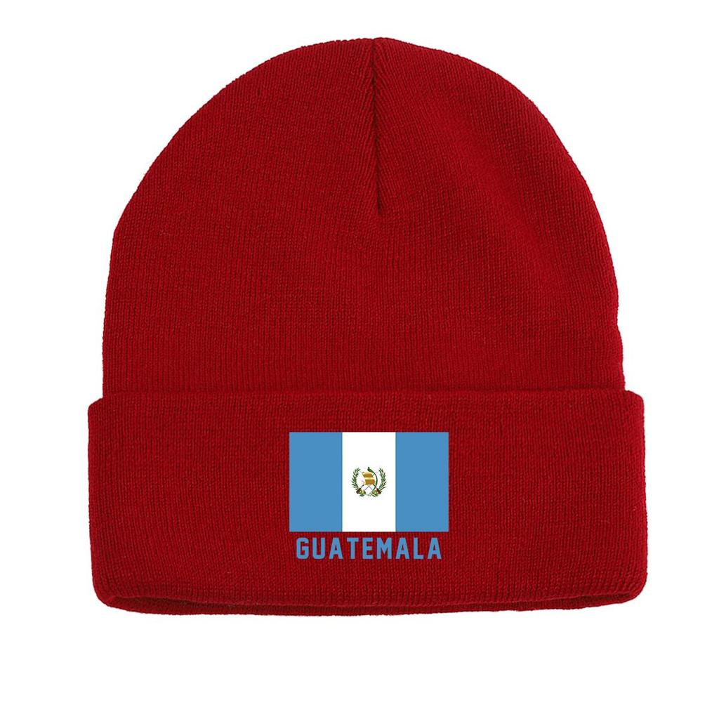 Flag of Guatemala Warm Knit Cap Beanie, Skullies Beanies Candy Color Elastic Unisex Gorro Knitted Hat Beanie