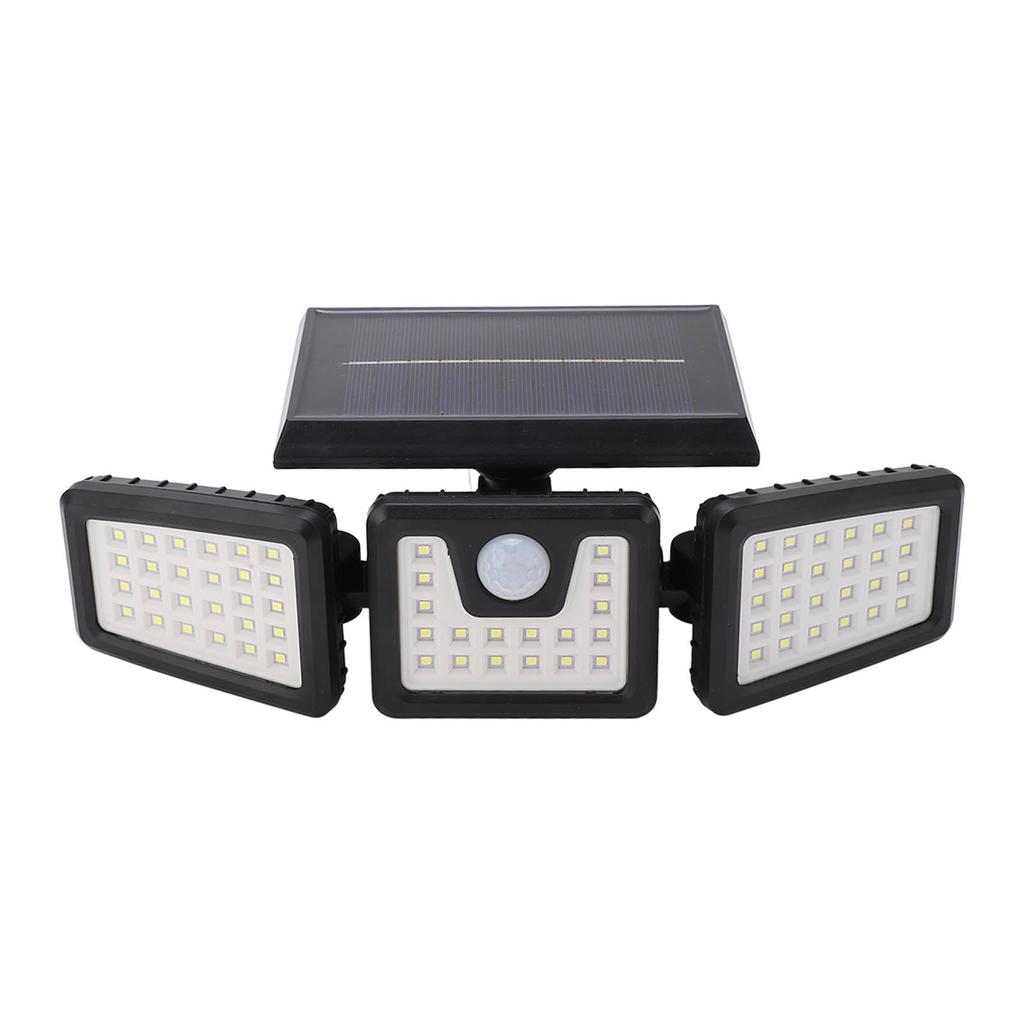 Уличный датчик движения Светильник на солнечных батареях 3 регулируемые головки IP65 Водонепроницаемый Широкоугольный прожектор