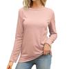 Women Long Sleeve Shirts Tops Fall Tunic Causal Fashion Round Neck Basic Tee