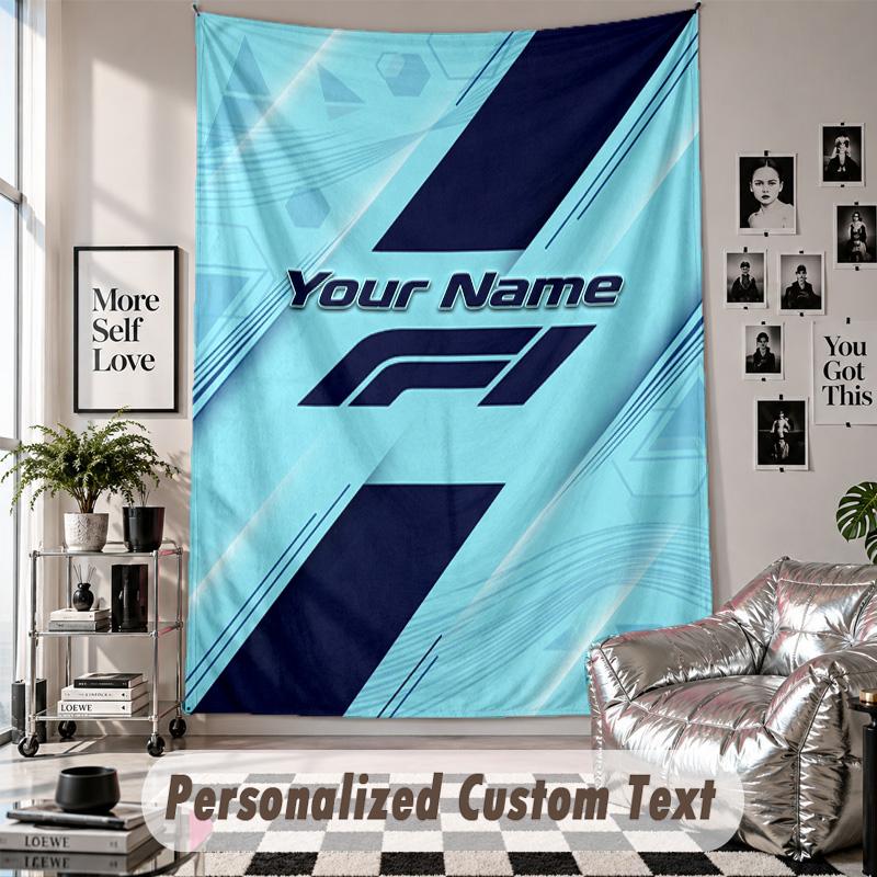 Wall Hanging Tapestry With Custom Name & Text, Aston Martin Decorative Tapestry For Bedroom