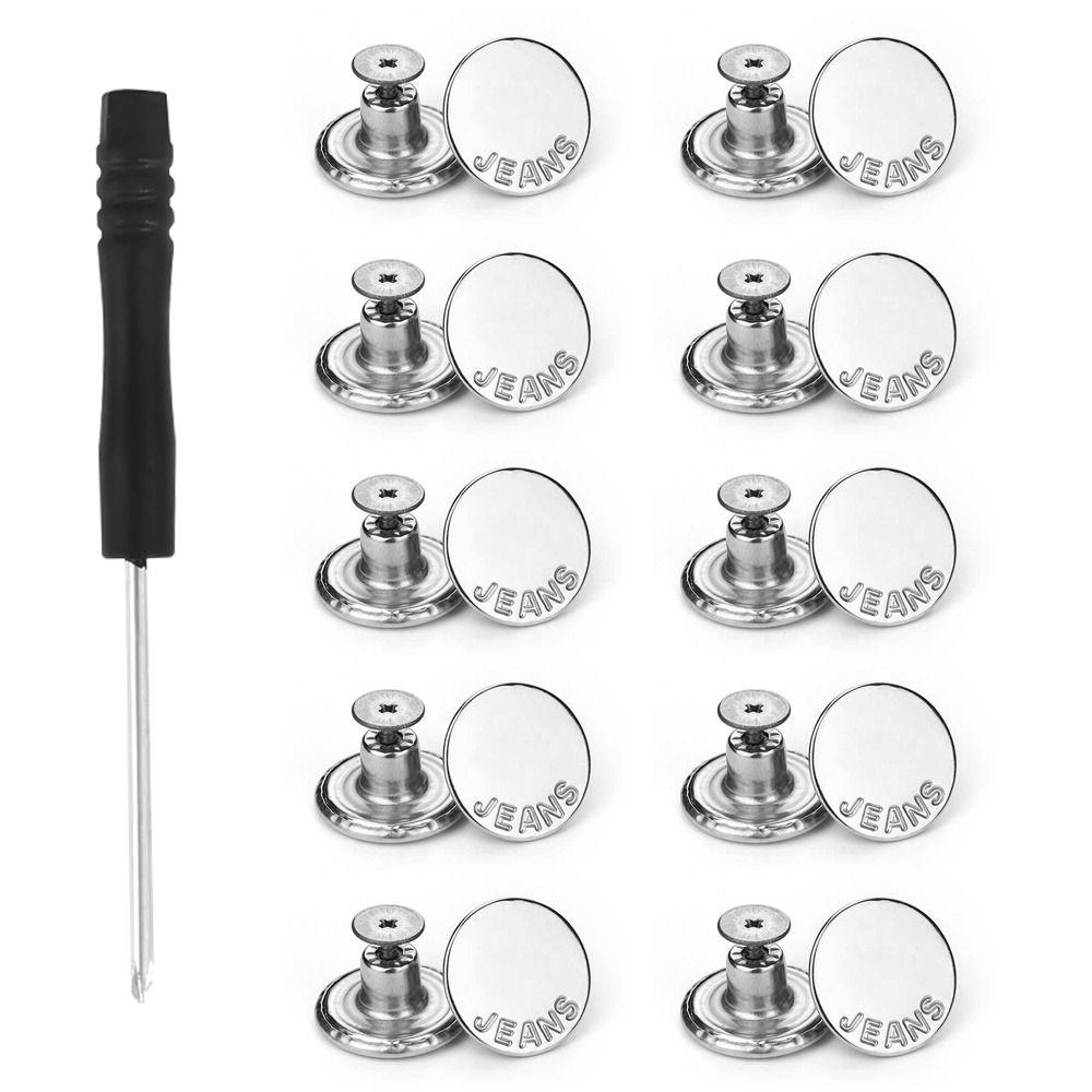 4 упаковки, 10 шт./упак., джинсы без гвоздей, пуговицы с отверткой, пряжка на талии, удлинители талии, джинсы на пуговицах