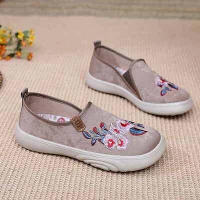 ****** и Осень новые старые ******* тканевые туфли женские удобные для среднего и пожилого возраста повседневные туфли на дерьмовой подошве на одном педальном ходу одинарные туфли для мамы