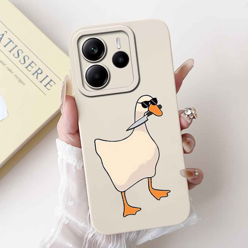 Чехол для телефона Xiaomi Redmi Note 14 4G Чехол Модная Девушка Кролик Чехол Мягкий Силикон Для Redmi Note14 4G Бампер