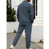 Мужской кардиган приталенного кроя, однобортный, с карманом, с длинным рукавом, спортивная одежда, элегантный костюм-двойка с длинными брюками