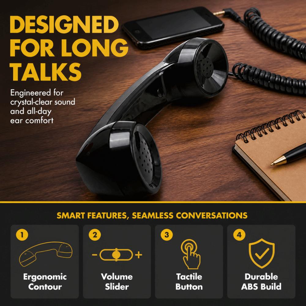 ABS Vintage Phone Handset Handheld Design Cell Phone Receiver Handheld Cell Phone Microphone Home