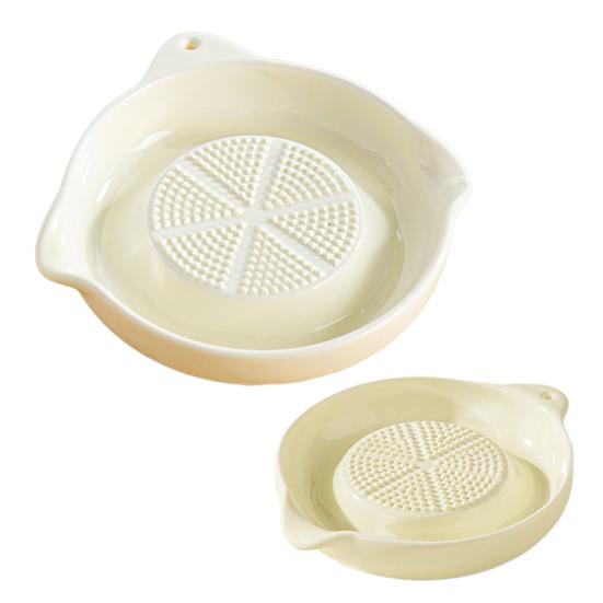 2Pcs Ceramic Grater Plate Set Ceramic Ginger Garlic Grater Plates