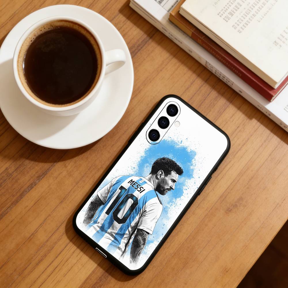 Чехол для телефона Лионель Месси Черный Силикон Мягкий Для Samsung Galaxy A73,A72,A71,A70,A53,A52,A51