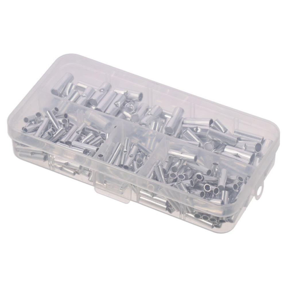 200pcs Tinned Copper Non Insulated Butt Connectors Kit Metal Uninsulated Crimp Wire Connectors DIY