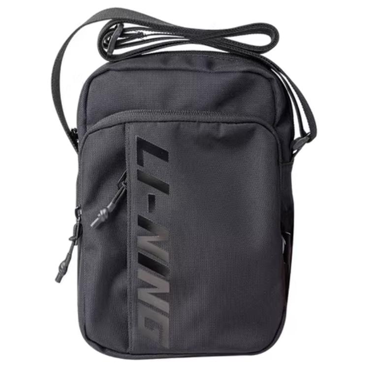 Li Ning Childrens Logo Print Adjustable Shoulder Strap Shoulder Bag Kids Shoulder Bag Black YBDU069-1