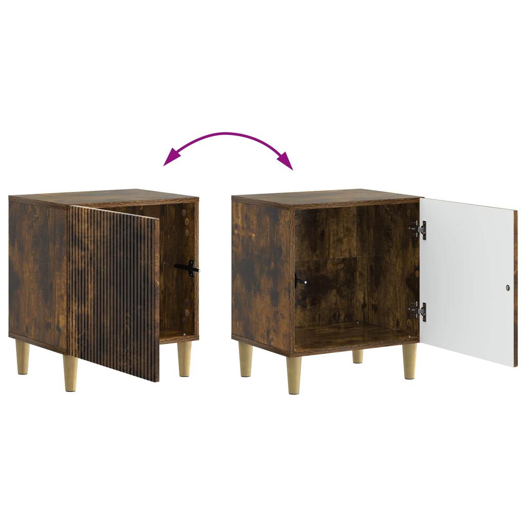 Nightstand Smoked Oak 43 x 34.5 x 50 cm Engineered Wood