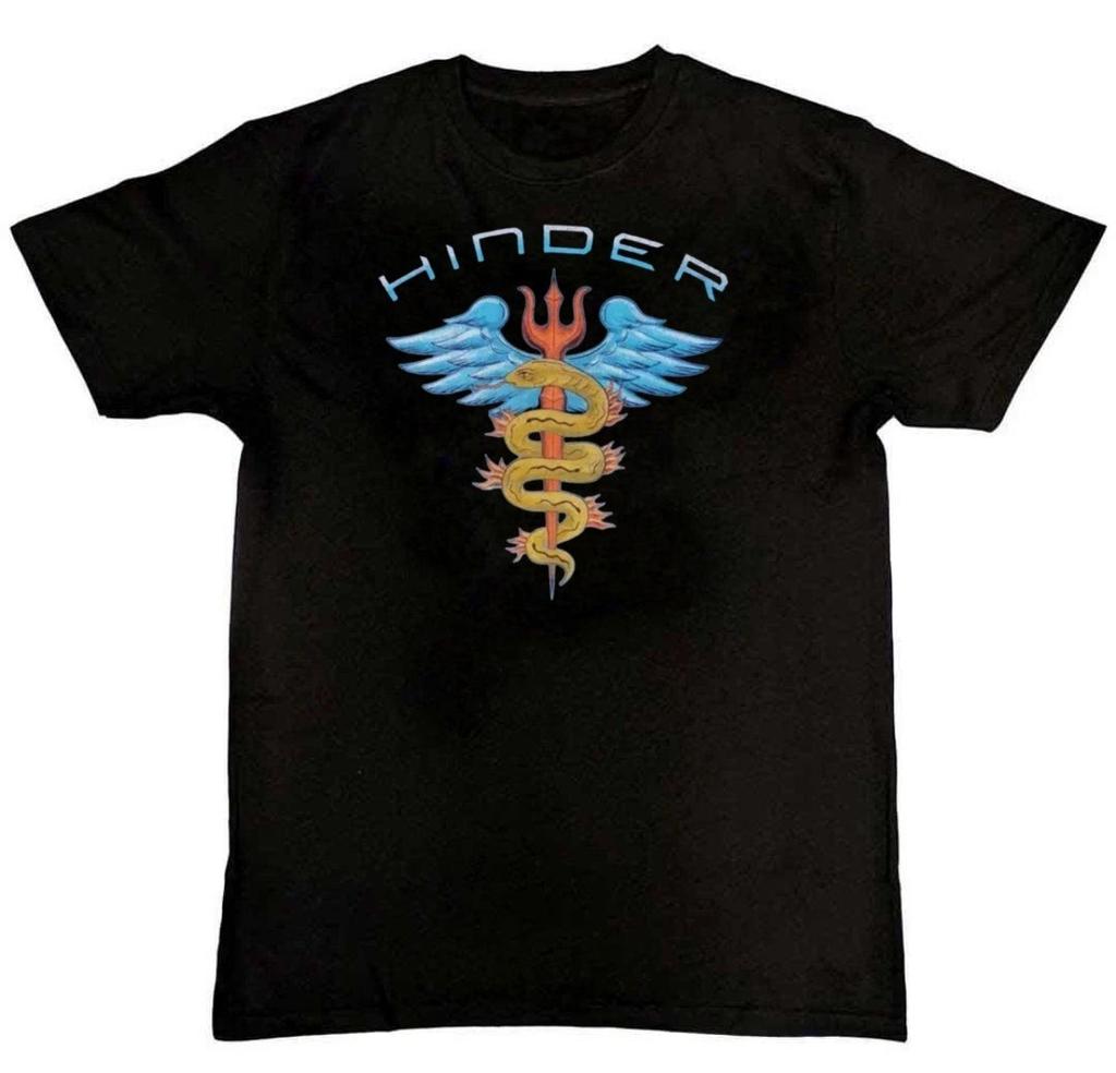 Vintage Hinder Rock Band Graphic Print Mens T-Shirt