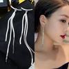 Длинные серьги-цепочки "Змея" для женщин, золотые, глянцевые, дугообразные, геометрические, statement, минималистичные, модные ювелирные изделия, подарок