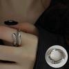 Geometric High-Polish Criss-Cross S925 Silver-Plated Open Ring - Women's Stackable Index Finger Jewelry