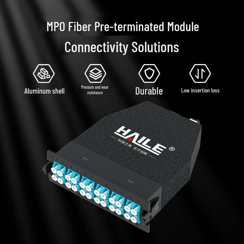 HAILE 24-жильный оптоволоконный модуль OM3 MPO на LC для многомодовых сетей 10G