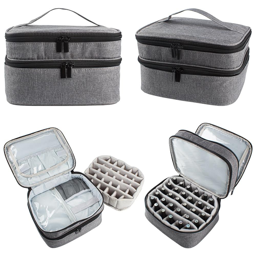 30 сеток, сумка для хранения лака для ногтей, косметическое эфирное масло, парфюмерная сумка, двухслойный портативный органайзер для губной помады, коробка-держатель