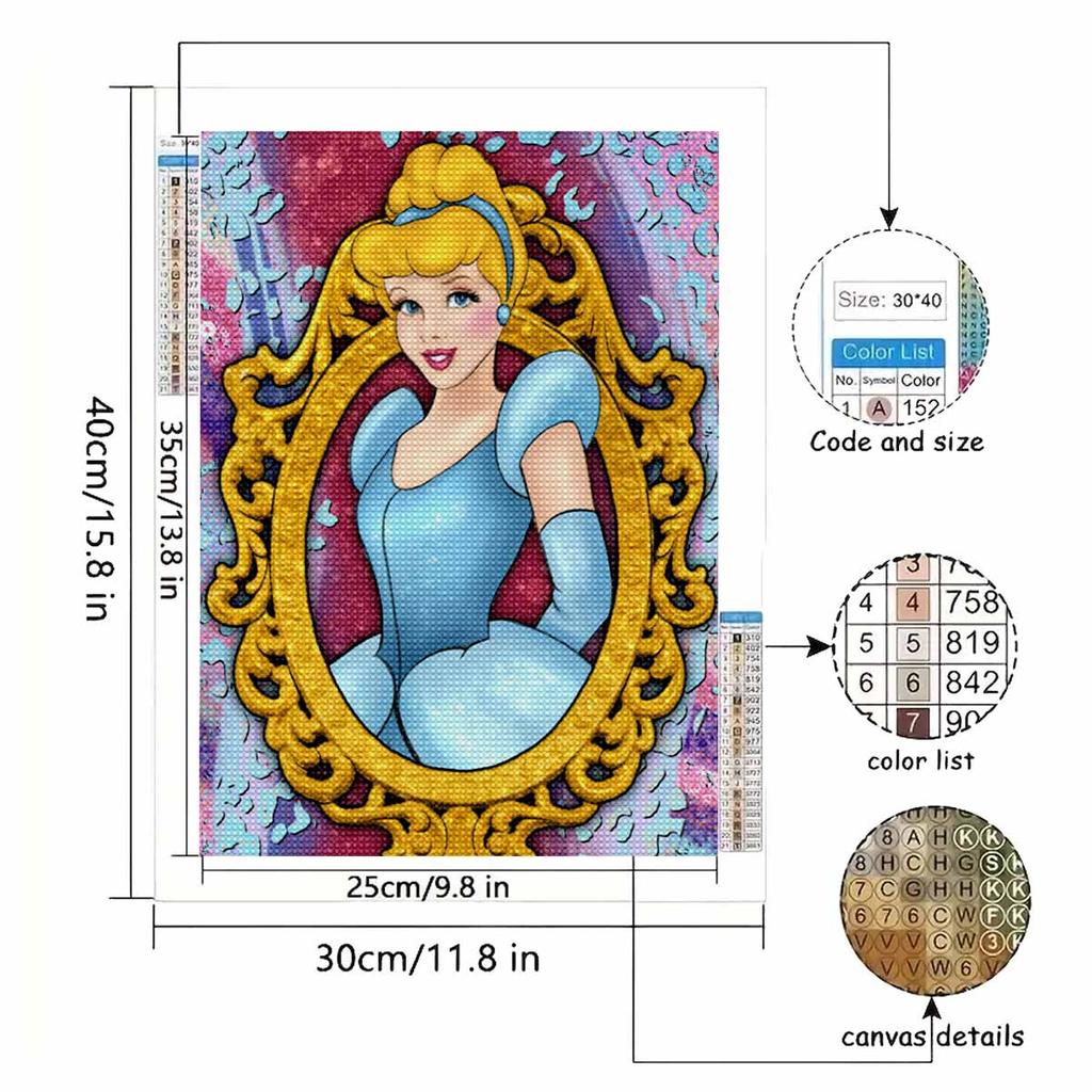DIY Diamond Painting Beautiful Princess Cross Stitch Kit Mosaic Art Diamond Painting Full Circle Diamond Home Decoration