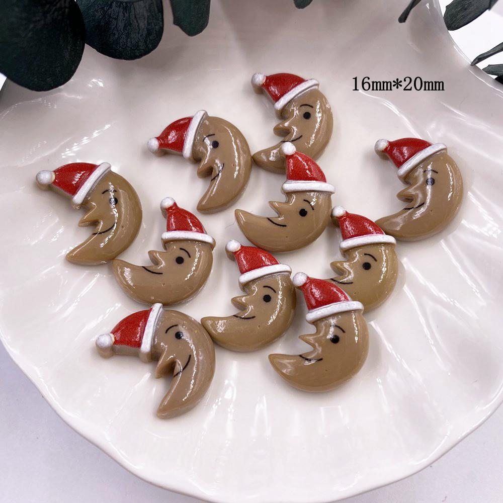 Красочные рождественские комбинированные фигурки из смолы с плоской спинкой, мультяшные фигурки, узор, сделай сам, скрапбук, художественный материал, орнамент
