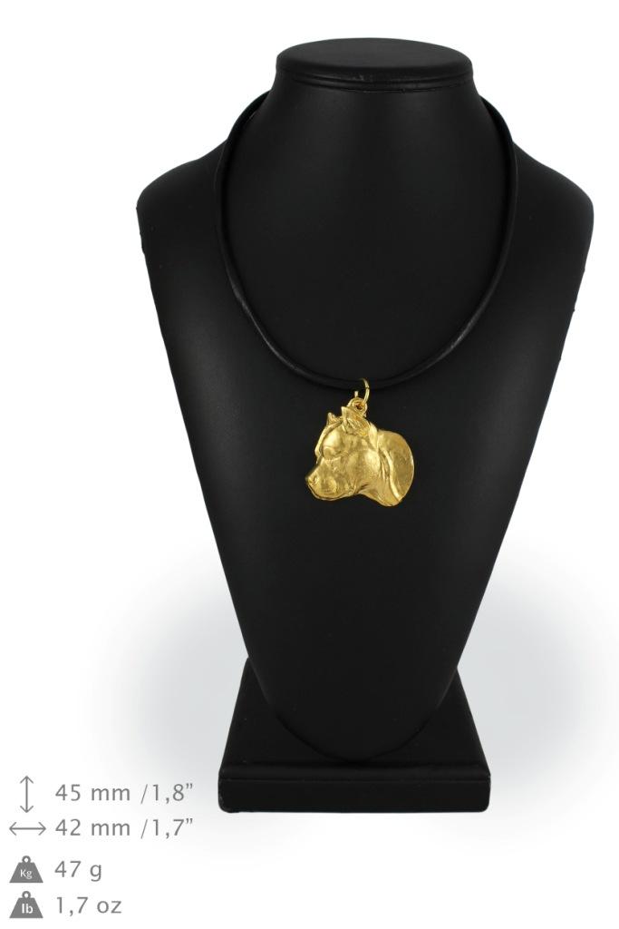 American Staffordshire Terrier, Amstaff II - necklace with a dog in a gift box, gold-plated pendant for a dog lover, striking jewelry by Art-Dog