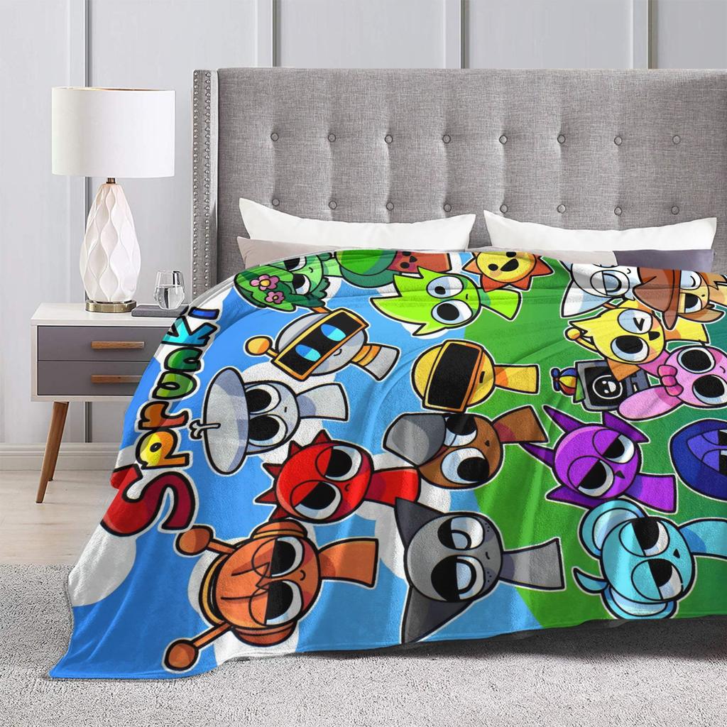 Sprunkis Characters Game Fuzzy Blanket  Funny Throw Blankets for Home 125*100cm Rug Piece