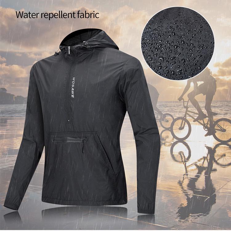 Wosawe Ветрозащитные велосипедные куртки с капюшоном, мужская водонепроницаемая велосипедная одежда, велосипедные трикотажные изделия с длинными рукавами, светоотражающий верх, ветровое пальто