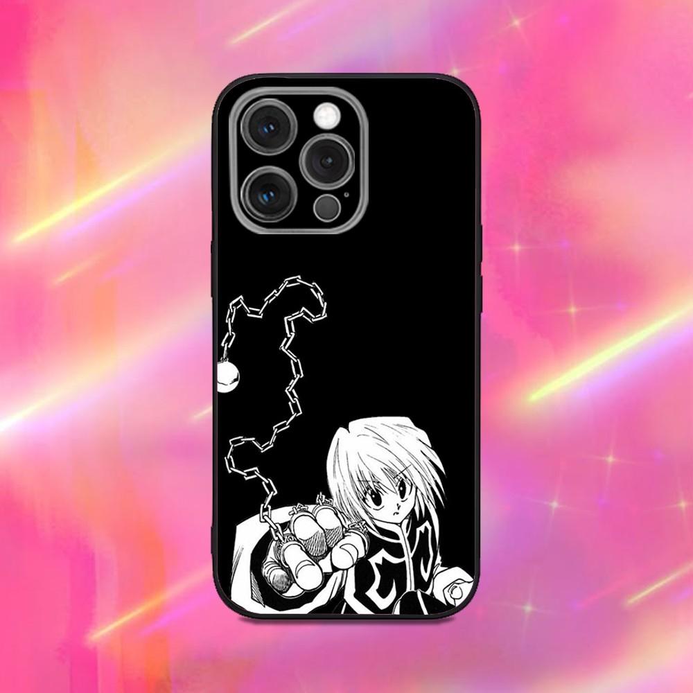 Kurapika H-Hunterpedia Phone Case For iPhone 16,15,14,13,12,11,Pro,Max,Plus,X,XS,XR,SE,8,7,Mini,Soft Silicone Black Case