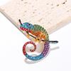 Chameleon Animal Lizard Brooch Pins Multicolor Jewelry Creative Gift for Women Fashion Office Outfit Highlight