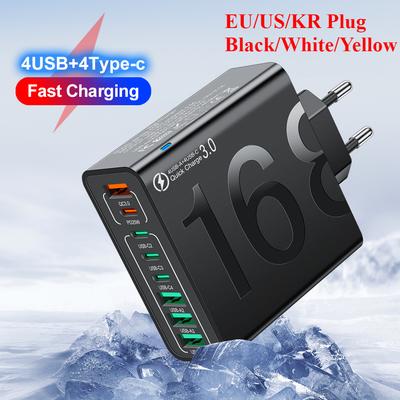 USB C зарядное устройство несколько 8 портов Type C высокоскоростная быстрая зарядка PD мобильный телефон настенный адаптер для iPhone 16 Xiaomi