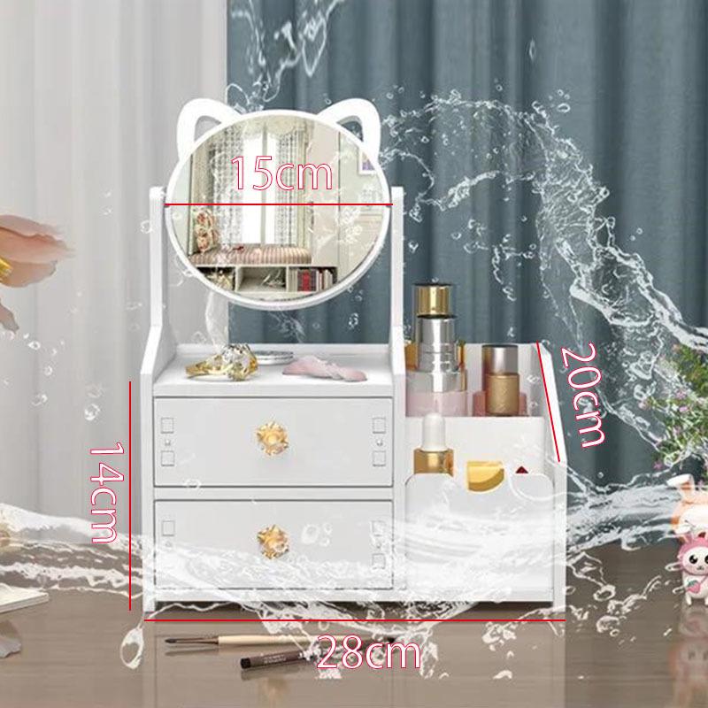 Multifunctional Drawer Makeup Mirror & Skincare Organizer