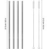 Straws Replacement for Hydrojug Traveler 40 Oz, Reble Metal Straws Compatible With Hydrojug Tumbler, Stainless Steel Straight Drinking Straws, With 2