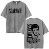 Movie Scarface The World Is Yours Vintage Washed Tshirt Tony Montana Al Pacino Unisex Unisex Clothing Oversized T Shirt Streetwear