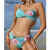 S-XL сексуальный бюстгальтер с цветочным принтом и цветочным принтом, женский купальник, женский купальник, комплект из двух частей, бикини с чашкой, купальный костюм, купальный костюм