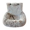 Dog Bed In Car Fluffy Pet Seat with Safety Straps Non-Slip Car Travel Dog Bed Pets Washable Cushion for Home Road Trip Small Large Dogs