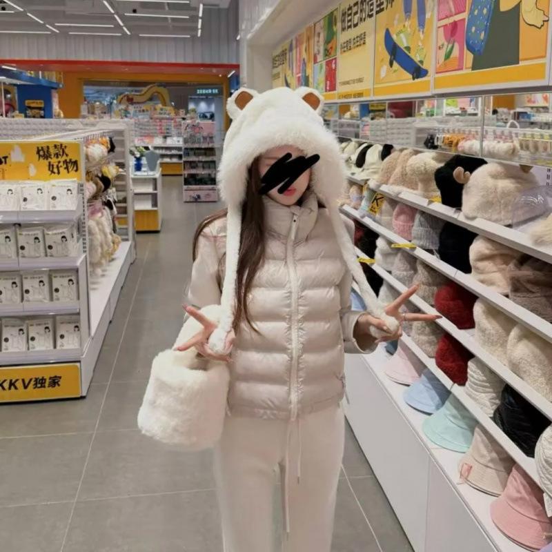 Women's winter stand-up neck cotton-padded clothes splicing sleeves short jacket light and warm solid color cotton-padded jacket direct supply