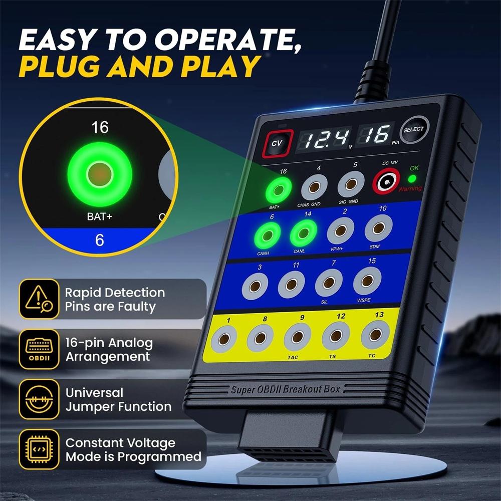 OBD2 Разветвитель Автомобильный Детектор Протокола OBDII 16-контактный Тест CAN Шины Разветвитель