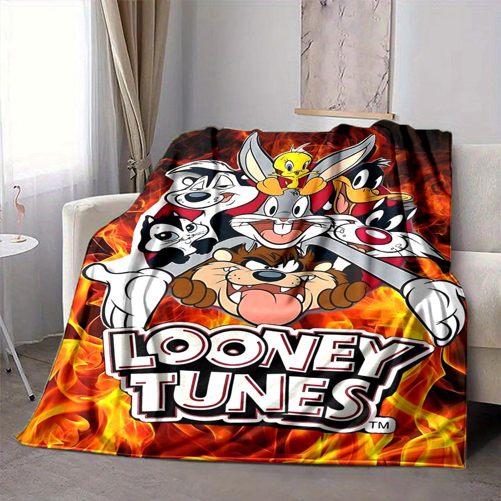 1 шт. Фланелевое покрывало Looney Tunes - Легкое, Мягкое, Теплое, Всесезонное покрывало для дивана, кровати, путешествий, кемпинга L1029175