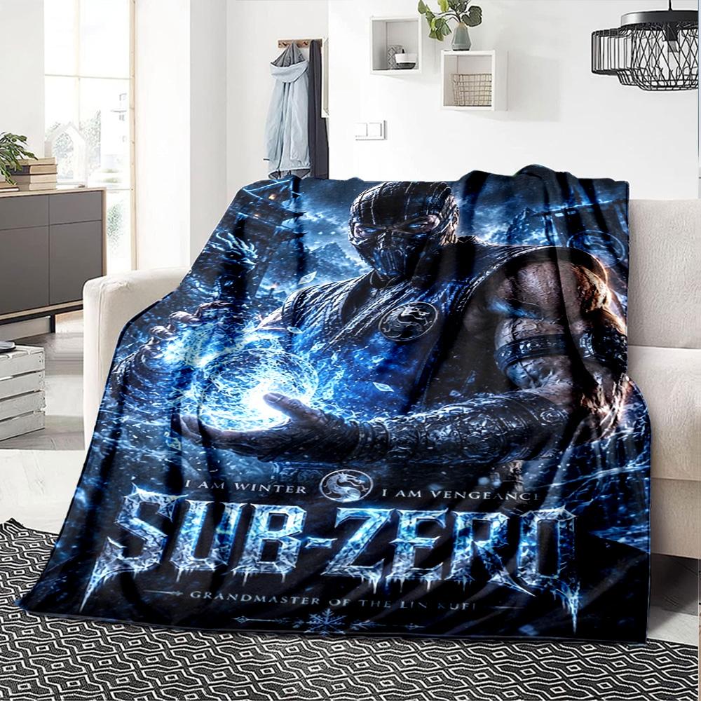 Mortal Kombat Print Flannel Blanket High Quality Warm Comfortable Cover for All Seasons Perfect for Gifts Home Decor
