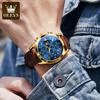 OLEVS 2872 Mens Watch Fashion Casual Original Wristwtach Waterproof Luminous Wristwatch Multifunctional Chronograph Date Watch