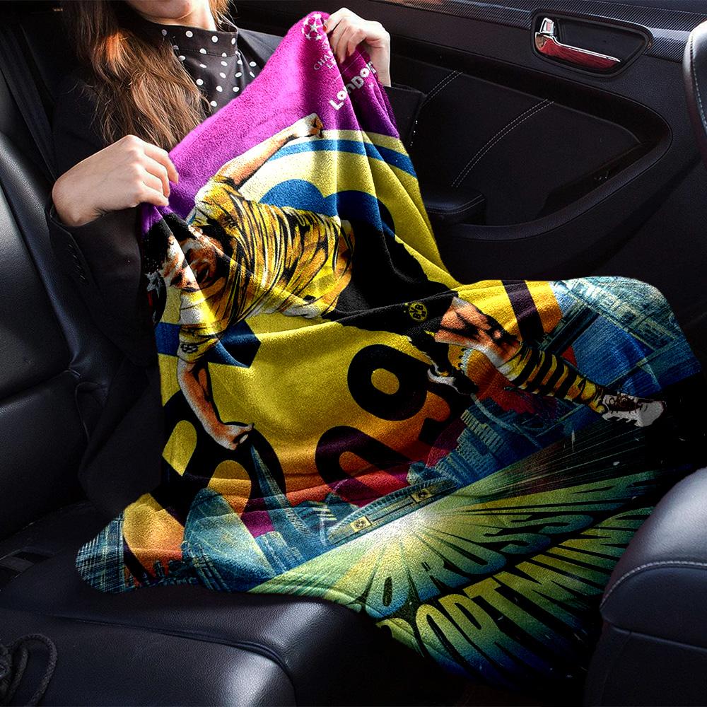 Borussia Dortmund BVB Soccer Player Flannel Blanket, Champions League London Print Throw Blanket, Soft Warm Sofa Blanket Football Fan Gift