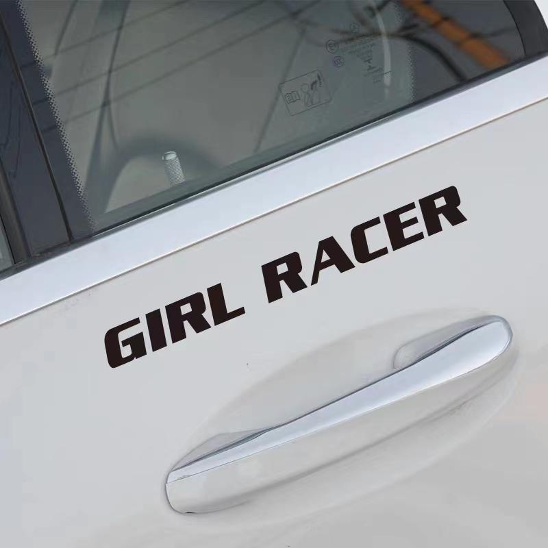 GIRL RACER Наклейки на машину для тюнинга Автомобильное окно Съемные виниловые наклейки Маслостойкое украшение Мотоцикл Отделка бензобака Знак для водителя-женщины