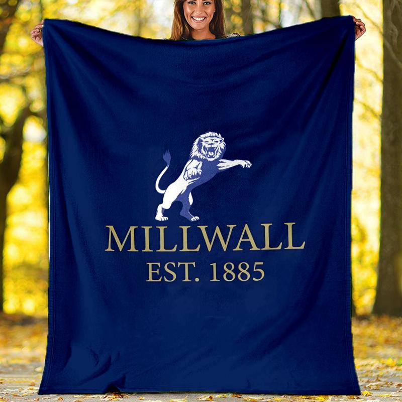 1pc Millwall Football Club Theme Blanket - Digital Print, Polyester, Cozy for All Seasons, Perfect for Outdoor, and Travel