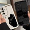 Милый Мультяшный Черный Кот Чехол для Телефона для Galaxy A12 A13 A14 4G 5G A13 A22 5G A23 4G 5G A24 4G A32 4G 5G A33 5G A34 5G Матовый
