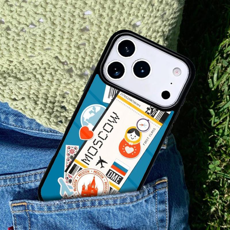 Чехол-книжка 'Посадочный талон' для IPhone 11 12 13 14 15 16e 17 Pro Max Чехол для IPhone 17 Air