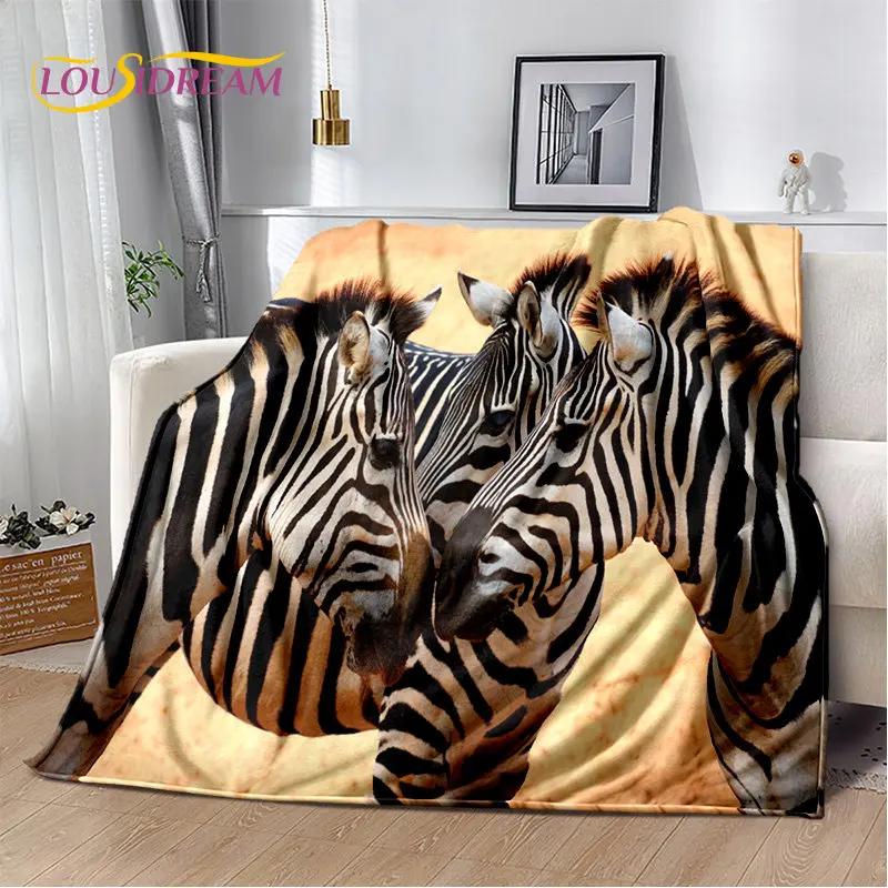 Wild Animal Zebra Soft Plush Blanket,Flannel Blanket Throw Blanket for Living Room Bedroom Bed Sofa Picnic Cover Bettdecke Kids
