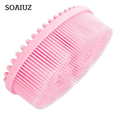 Силиконовая массажная щетка для душа и шампуня 2 в 1, подходящая как для влажного, так и для сухого использования.