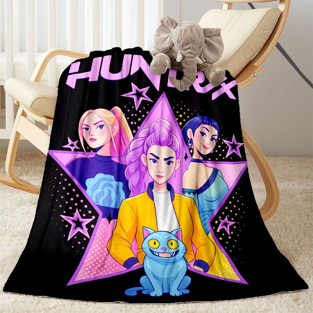 Huntrix: Cosmic Fashion Fusion Blanket Soft Warm Cozy Perfect for Chair Sofa Seaside Four Seasons Universal Playful Design