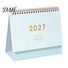 Decorative Desk Organizer 2027 Calendar, Standing Flip Desktop Minimalist Gold Foil Cover Academic Year Calendar Monthly Planner, Thick Paper for Note