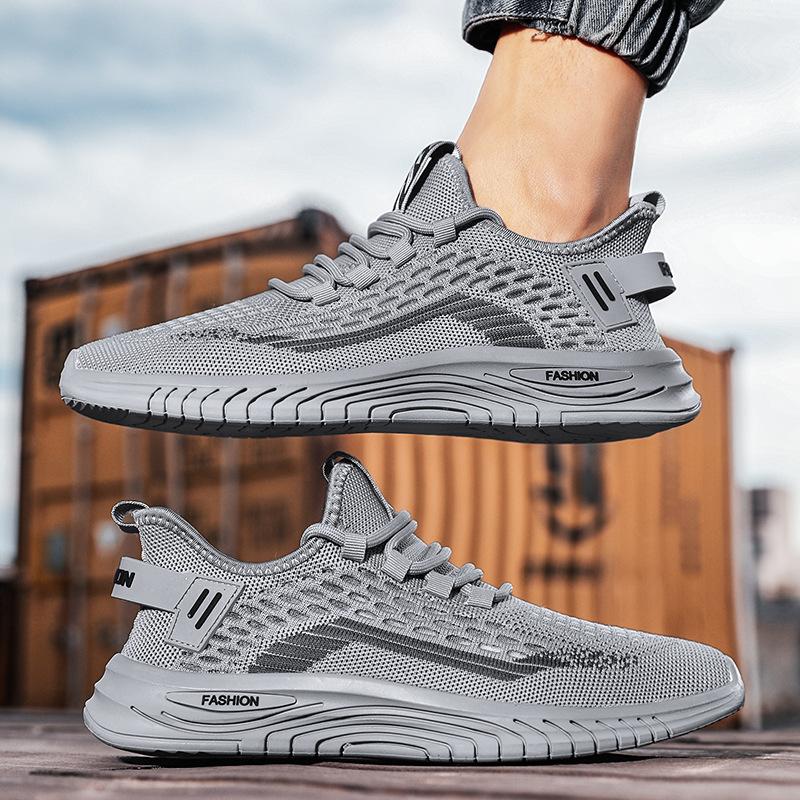 Мужская обувь 2025 года, новая весенняя мужская обувь из дышащей сетки, повседневная обувь из кокоса, мужская спортивная обувь из сетки с мягкой подошвой