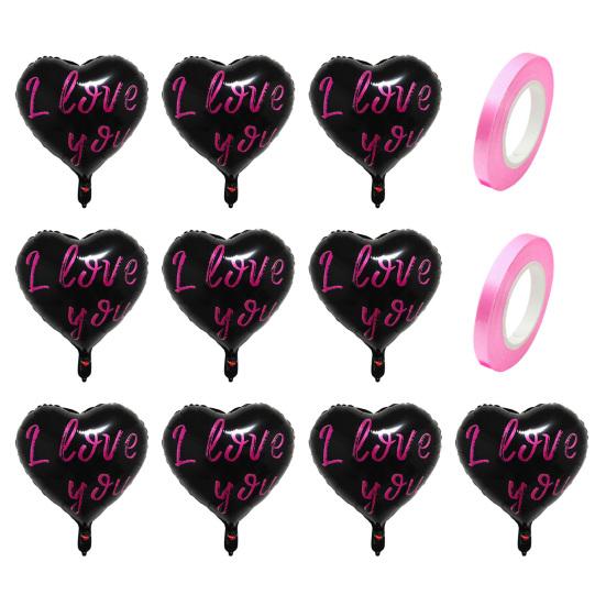 10 шт. воздушных шаров в форме сердца, 18 дюймов, алюминиевая фольга, воздушные шары в форме сердца, декор на День святого Валентина, воздушные шары для украшения свадьбы, помолвки, вечеринки