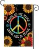 Peace Sign Garden Ag 12x18 Inch Vertical Double Sided Rainbow Sunower Imagine All The People Living Life In Peace Motiva