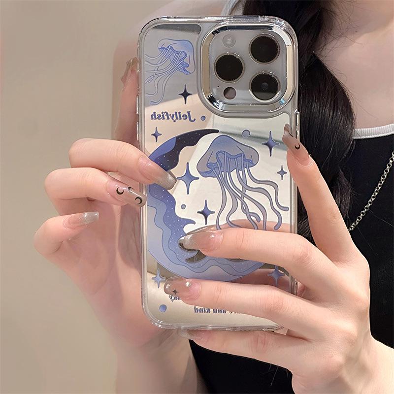 Зеркальный чехол Zhitai iPhone 15/16Pro/14Promax «три в одном»